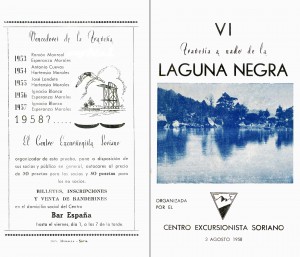 Travesía Laguna Negra 1958 08 03. Díptico 1ª y 4ª páginas